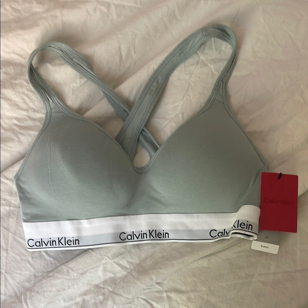 Calvin Klein Gray Bra with Signature Elastic Band